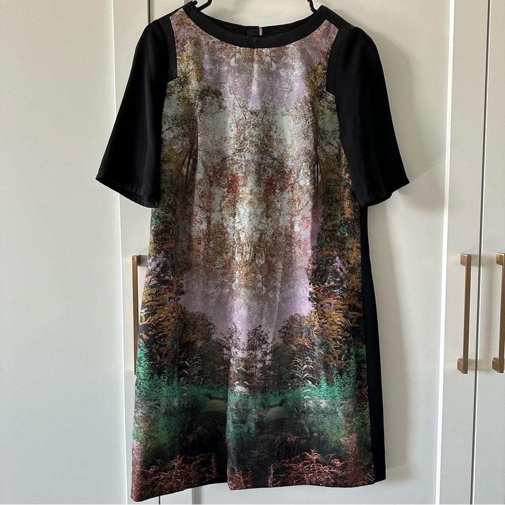 Ted Baker Black and Multicolor Mini Dress